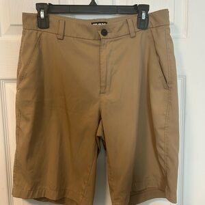 Modern Fit Tan Flat Front Shorts